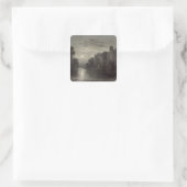 Allington Castle, bij Maidstone, Kent; Moonlight Vierkante Sticker (Tas)