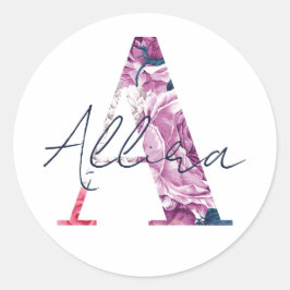 Allira naam Custom Sticker meisjes label Floral A
