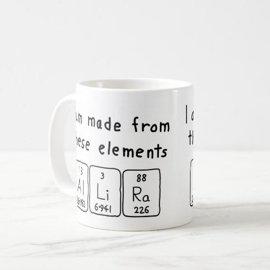 Allira periodieke table name mok (Voorkant links)