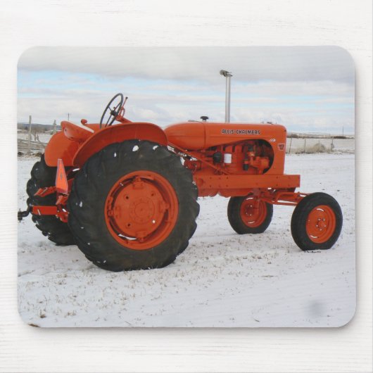 Allis Chalmers Tractor Snow Scene Mouspad Muismat (Voorkant)