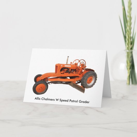 Allis Chalmers W Speed Patrol Grader Greeting Card Kaart (Voorkant)