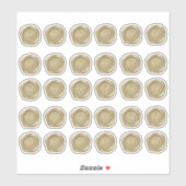 Allison1 Geel Goud Faux Wax Seals Sticker (Vel)