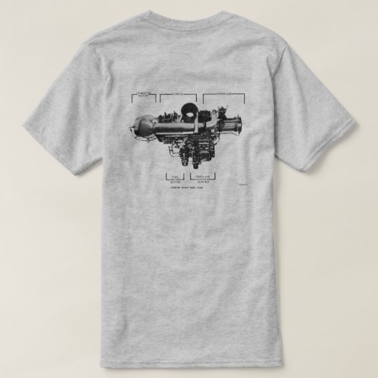 Allison 250-C20B-motor T-shirt (Design achterkant)