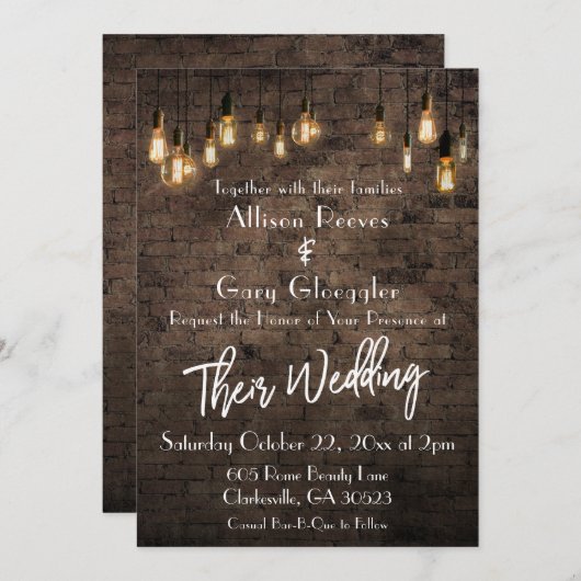 Allison en Gary Custom uitnodigen Kaart (Voorkant / Achterkant)