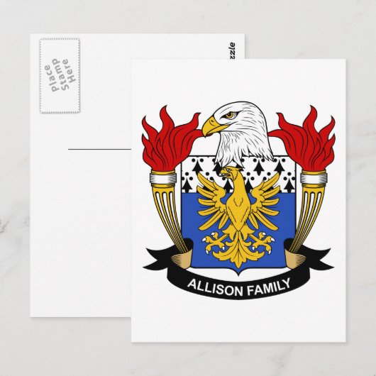 Allison Family Crest Briefkaart (Voorkant / Achterkant)