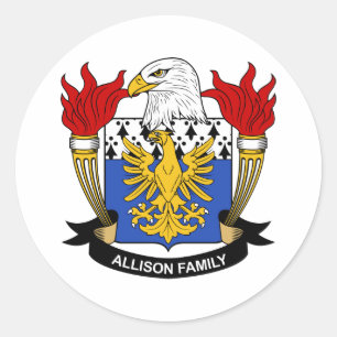 Allison Family Crest Ronde Sticker