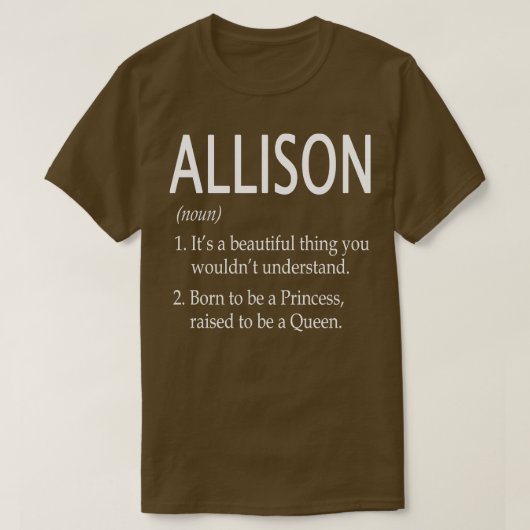 Allison Naam Gift T-shirt (Design voorkant)