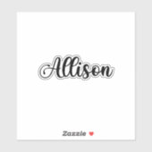 Allison Naam - Handgeschreven kalligrafie Sticker (Vel)
