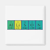 Allison periodieke lijstnaam magnet (Voorkant)