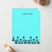 Allison Rachel Flowers & Pearls Tall Hartelijk dan Notitiekaartje (Voorkant / Achterkant in situ)