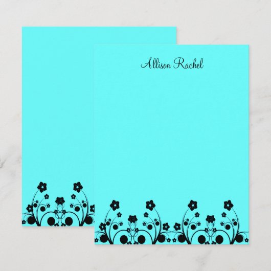 Allison Rachel Flowers & Pearls Tall Hartelijk dan Notitiekaartje (Voorkant / Achterkant)