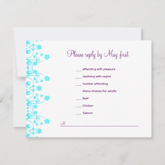Allison Rachel Reception Card met menuopties RSVP Kaartje (Voorkant)