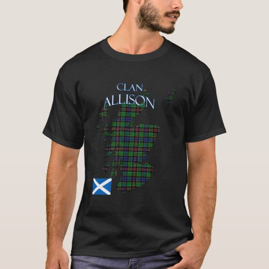 Allison Scottish Clan Tartan Schotland T-shirt (Voorkant)
