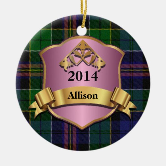 Allison Tartan Aangepast ornament (Voorkant)