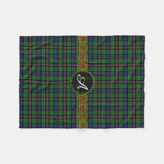 Allison Tartan en monogram Fleece Deken (Voorkant (Horizontaal))