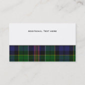 Allison Tartan Plaid Custom Visitekaartje (Achterkant)