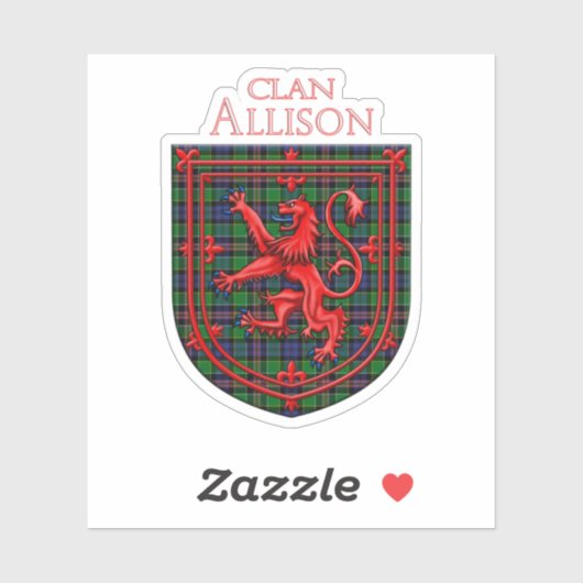 Allison Tartan Scottish Play Lion Rampant Sticker (Vel)