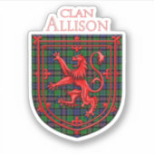 Allison Tartan Scottish Play Lion Rampant Sticker (Voorkant)