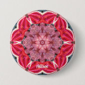 ALLISON ~ White Pink Green BLING ~ Button (Voorkant)