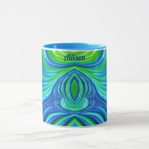 ALLISON ~ Zany 3D Fractal ~ Blue Green Mok