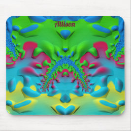 ALLISON ~ Zany Hot Pink Geel Groen en Blauw Muismat