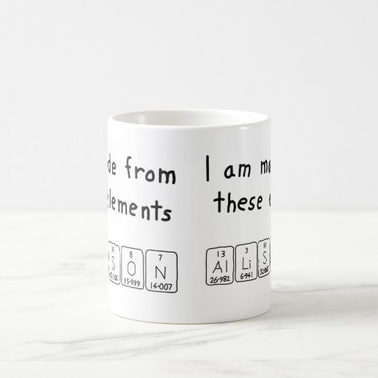 Allisson periodieke lijstnaam mok (Center)