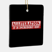 Alliteratie grappig creatief schrijven keramisch ornament (Rechts)