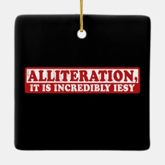 Alliteratie grappig creatief schrijven keramisch ornament (Achterkant)