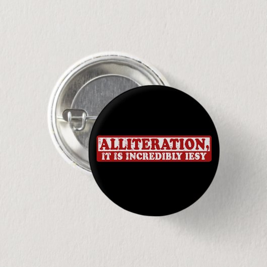 Alliteratie grappig creatief schrijven ronde button 3,2 cm (Voorkant /achterkant)