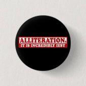 Alliteratie grappig creatief schrijven ronde button 3,2 cm (Voorkant)
