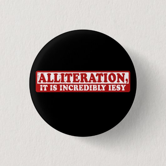Alliteratie grappig creatief schrijven ronde button 3,2 cm (Voorkant)