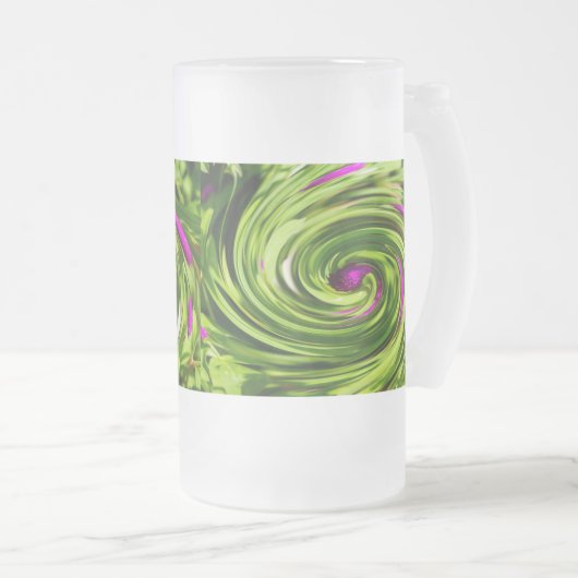 Allium Abstract gevriesde Mok glasbier (Voorkant rechts)
