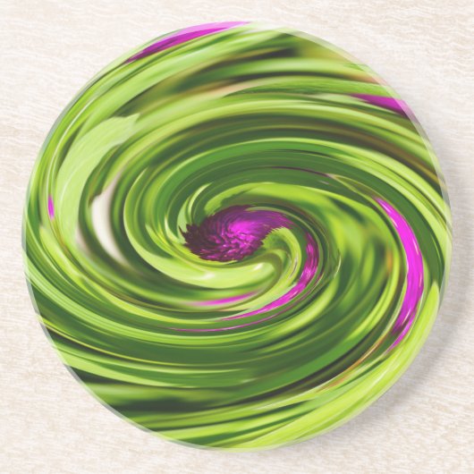 Allium Abstract Zandsteen Onderzetter (Voorkant)
