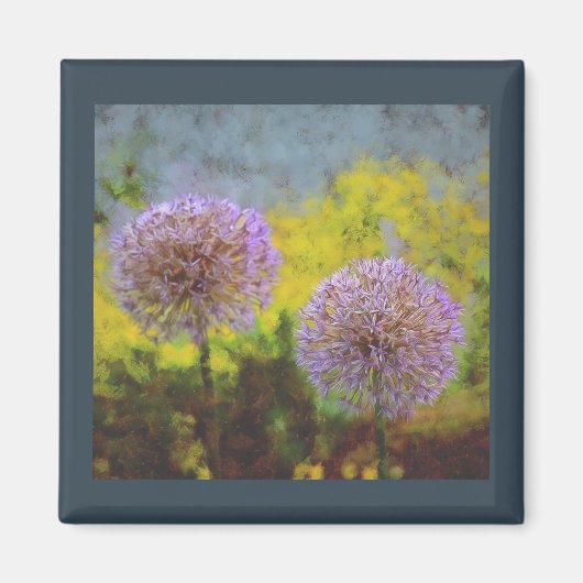 Allium Aftermiddag knoflook Bluish Gray Refkoelkas Magneet (Voorkant)