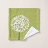 Allium Bloem Botanische Kunst | Elegante Flora Bad Handdoek (Wasdoekje)