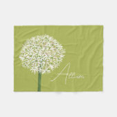 Allium Bloem Botanische Kunst | Elegante Flora Fleece Deken (Voorkant (Horizontaal))