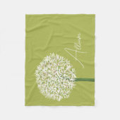 Allium Bloem Botanische Kunst | Elegante Flora Fleece Deken (Voorkant)