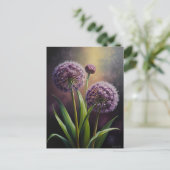 Allium bloemen briefkaart (Staand voorkant)