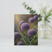 Allium bloemen briefkaart (Staand voorkant)