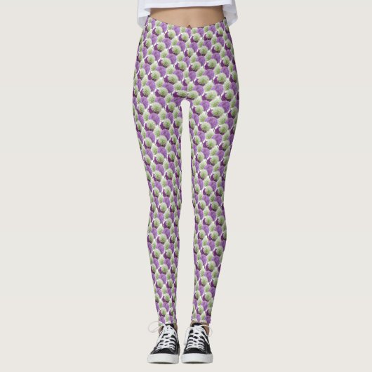 Allium bloemen patroon legging (Voorkant)
