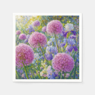 Allium en Iris Zomer Tuin Servet
