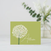  Allium Flower Botanical Art | Elegant Flora Briefkaart (Staand voorkant)