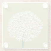  Allium Flower Botanical Art | Elegant Flora Glazen Onderzetter (Achterkant)