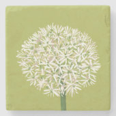  Allium Flower Botanical Art | Elegant Flora Stenen Onderzetter (Voorkant)