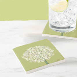  Allium Flower Botanical Art | Elegant Flora Stenen Onderzetter