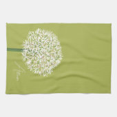  Allium Flower Botanical Art | Elegant Flora Theedoek (Horizontaal)