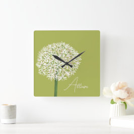  Allium Flower Botanical Art | Elegant Flora Vierkante Klok