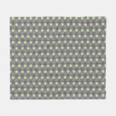 Allium Flower Pattern Green Paars Fleece Blanket Deken (Voorkant (Horizontaal))