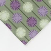 Allium Flower Pattern Green Paars Fleece Blanket Deken (Hoek)