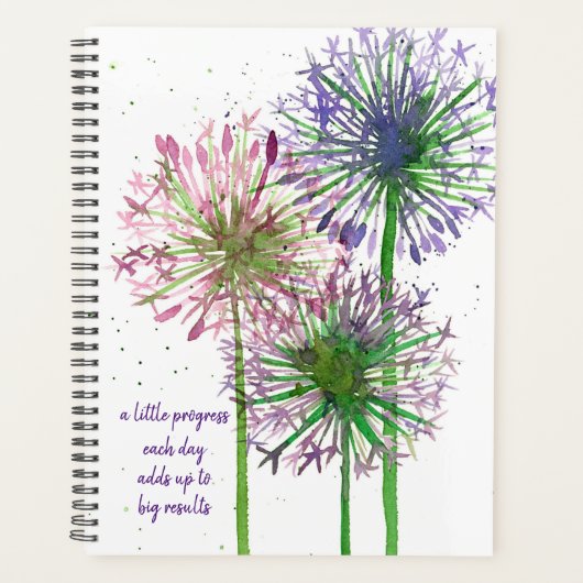 Allium Flowers Inspirerend woorden gepersonaliseer Planner (Voorkant)